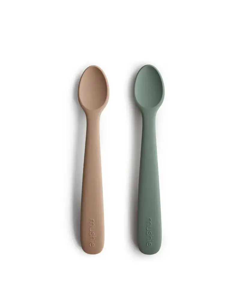 Mushie Mushie - silicone feeding spoons dried thyme/ natural