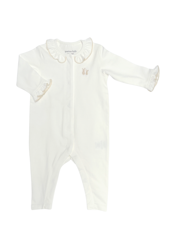 Poetree Kids Poetree - kruippakje  Nikki Crème Jersey met ruffles