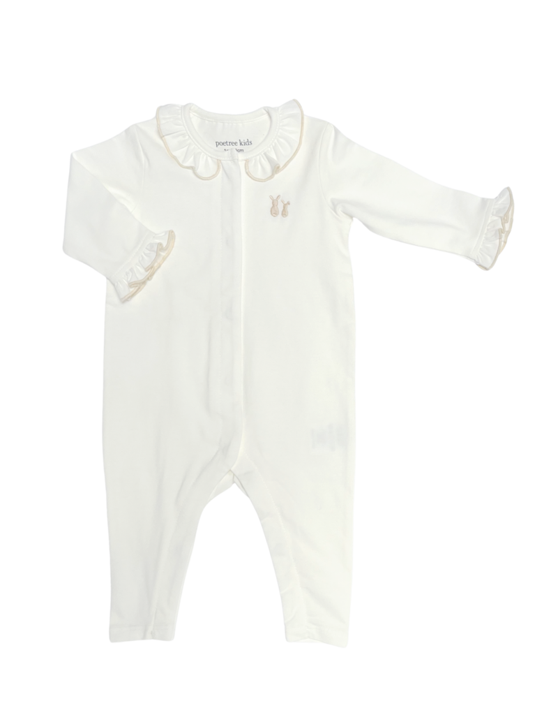 Poetree Kids Poetree - kruippakje  Nikki Crème Jersey met ruffles