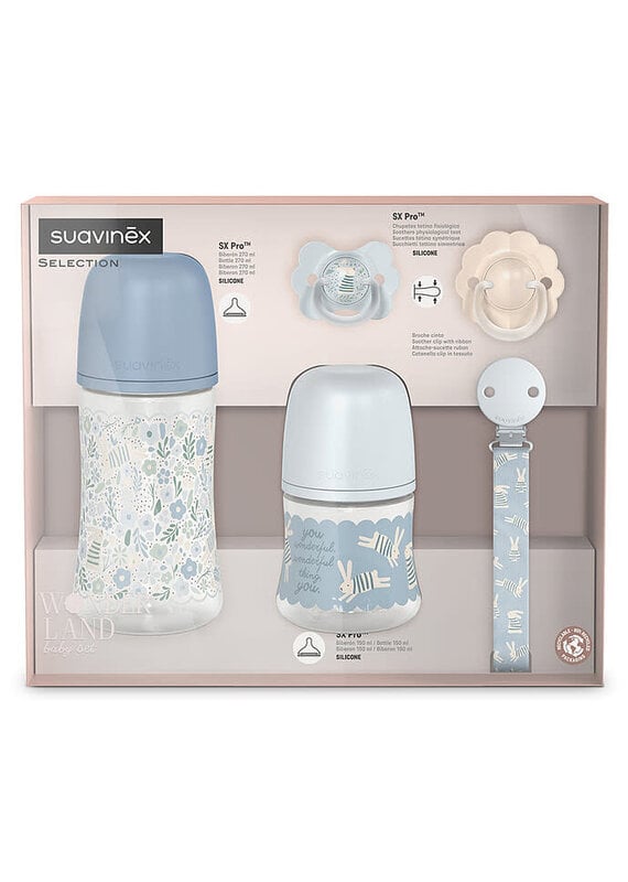 suavinex Wonderland-Welcome baby set-blauw-Wonderful