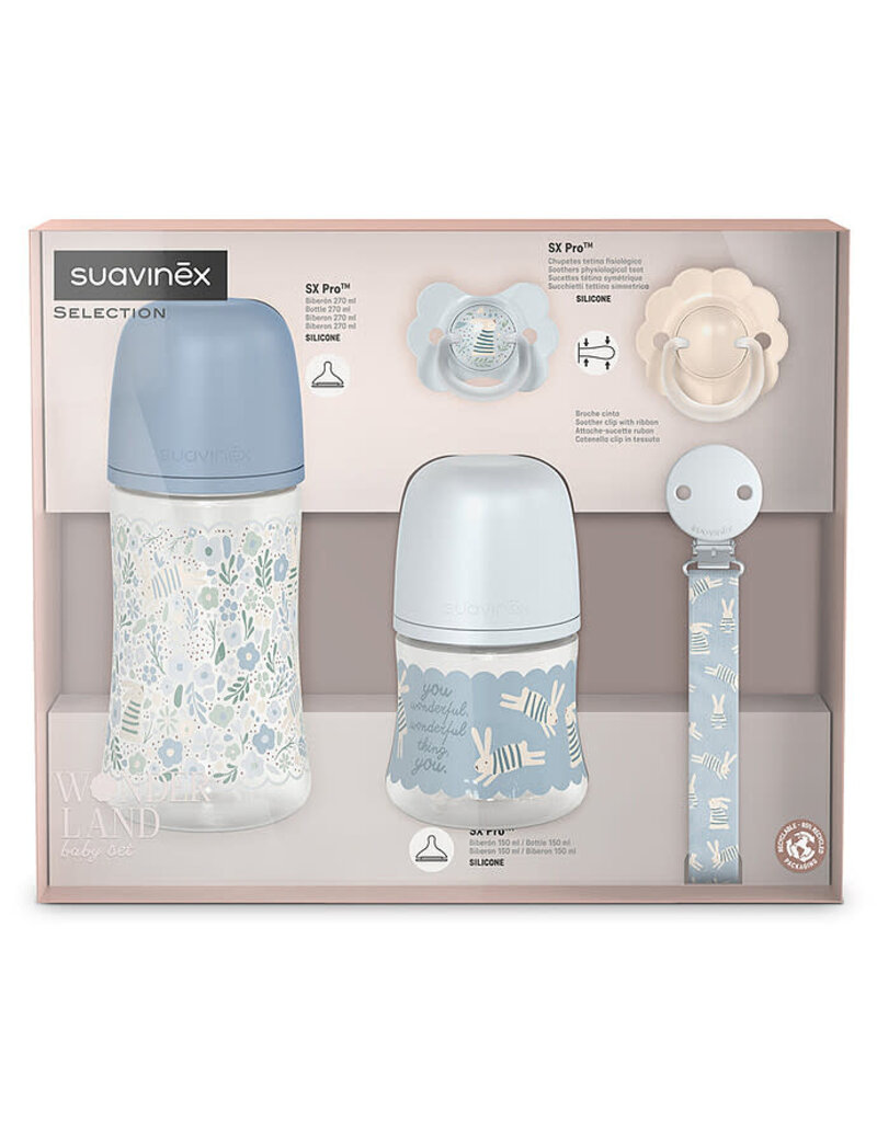 suavinex Wonderland-Welcome baby set-blauw-Wonderful