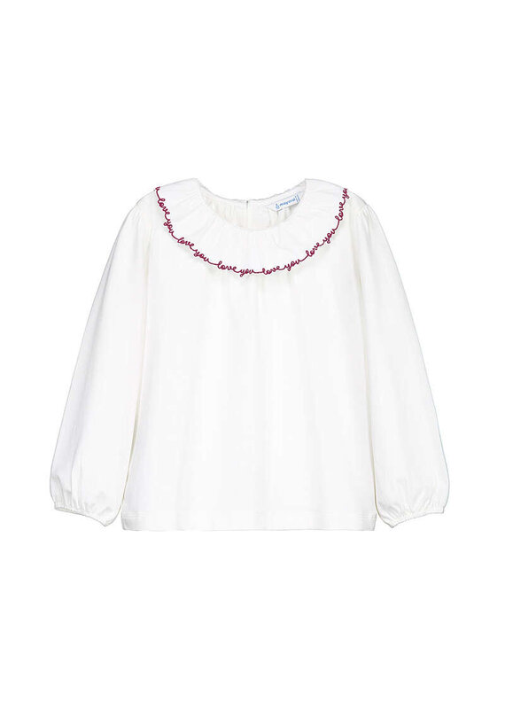 mayoral Mayoral - Ruffled Blouse - Love you wit/bordeaux