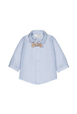 mayoral Mayoral - Hemdje blauw met afneembarde strik beige