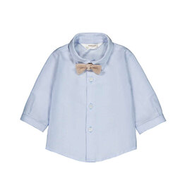 mayoral Mayoral - Hemdje blauw met afneembarde strik beige
