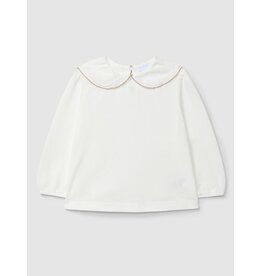 Laranjinha Laranjinha - Blouse Off-white met beige detail - Luna