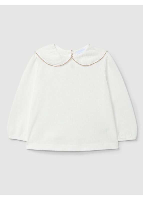 Laranjinha Laranjinha - Blouse Off-white met beige detail - Luna