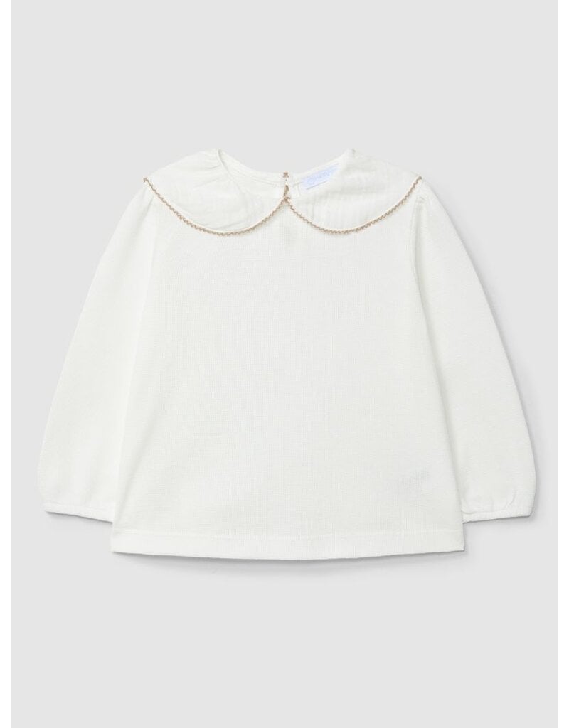 Laranjinha Laranjinha - Blouse Off-white met beige detail - Luna