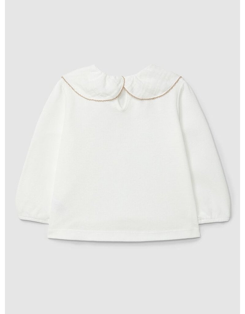 Laranjinha Laranjinha - Blouse Off-white met beige detail - Luna