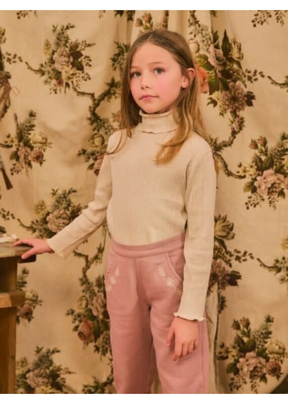 Laranjinha Laranjinha - Rolkraag blouse - beige