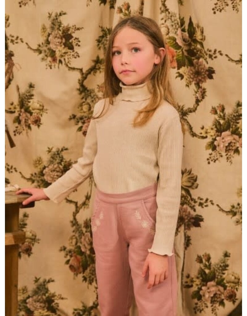 Laranjinha Laranjinha - Rolkraag blouse - beige