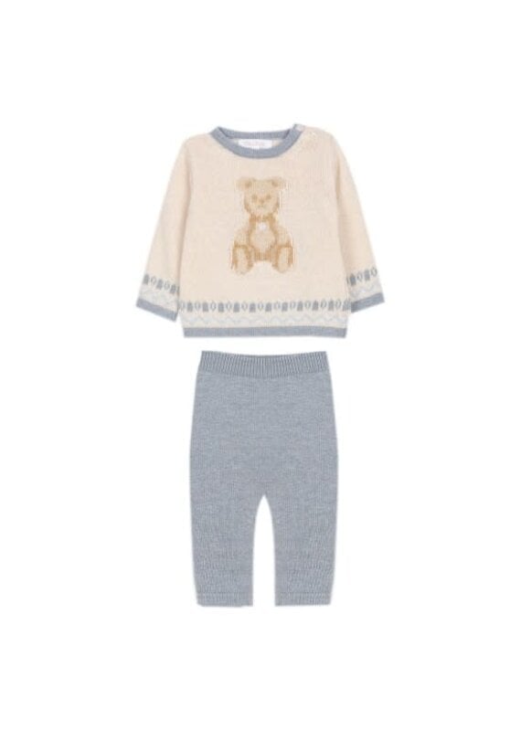 Patachou Patachou - beren set ecru/blauw