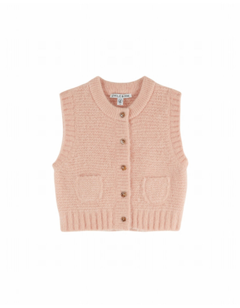 Emile & Ida Emile & Ida - Debardeur cardigan  - rose pastel