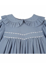 Emile & Ida Emile & Ida - Jurk geborduurde bloemen -blauw