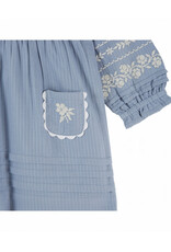 Emile & Ida Emile & Ida - Jurk geborduurde bloemen -blauw
