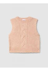 Laranjinha Laranjinha-gebreid vest met kabel-zachtroze