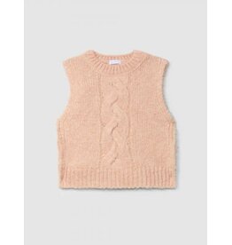 Laranjinha Laranjinha-gebreid vest met kabel-zachtroze