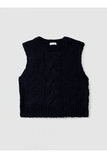 Laranjinha Laranjinha-gebreid vest met kabel-Navy blauw