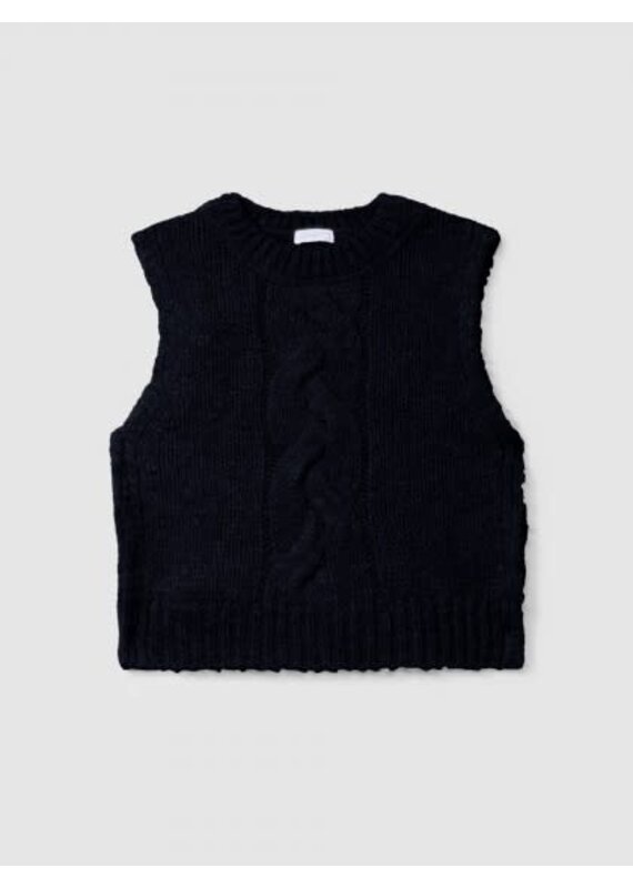 Laranjinha Laranjinha-gebreid vest met kabel-Navy blauw