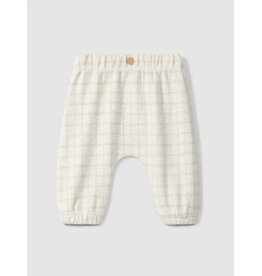 Laranjinha Laranjinha-broekje beige ruit-jacquard