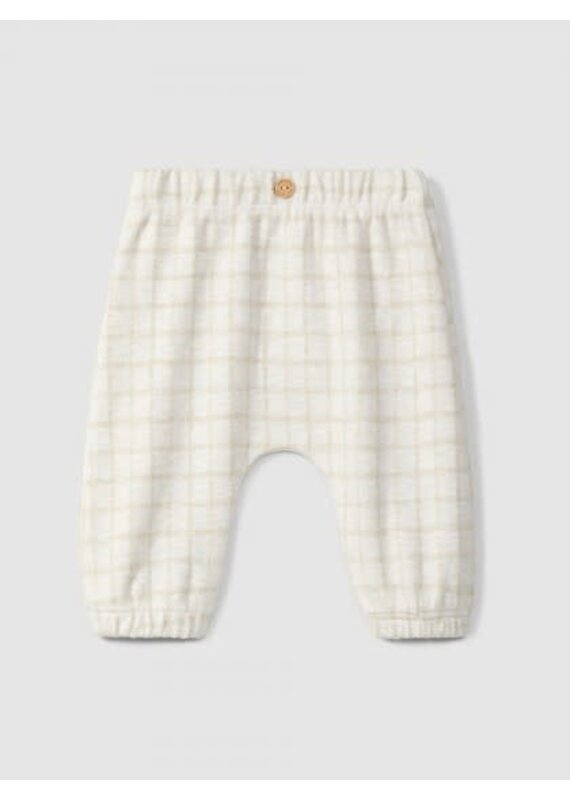 Laranjinha Laranjinha-broekje beige ruit-jacquard