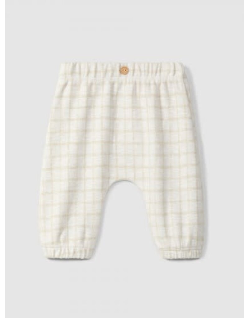 Laranjinha Laranjinha-broekje beige ruit-jacquard