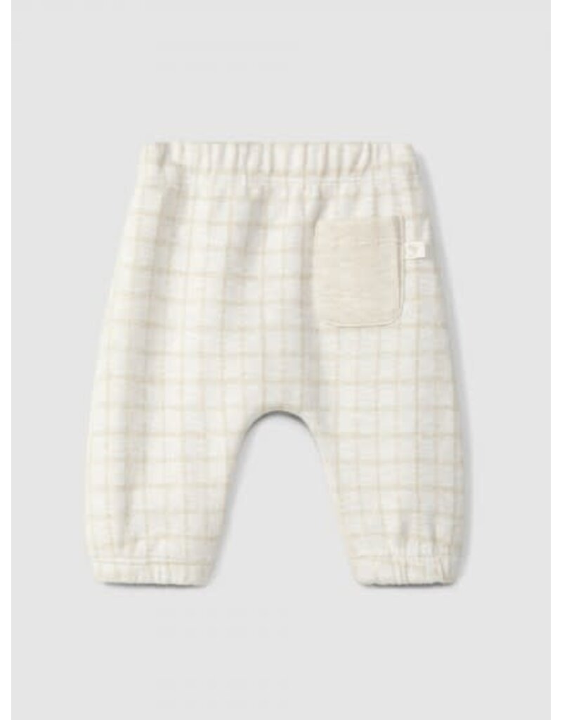 Laranjinha Laranjinha-broekje beige ruit-jacquard