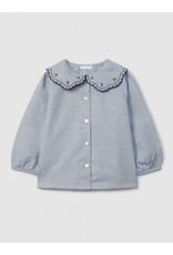 Laranjinha Laranjinha-blouse met geborduurde kraag-blauw