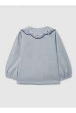Laranjinha Laranjinha-blouse met geborduurde kraag-blauw
