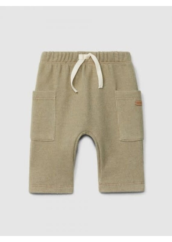 Laranjinha Laranjinha-jersey broekje met zakken-khaki