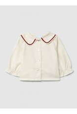Laranjinha Laranjinha-blouse met zigzag kraag-sand