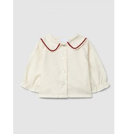 Laranjinha Laranjinha-blouse met zigzag kraag-sand