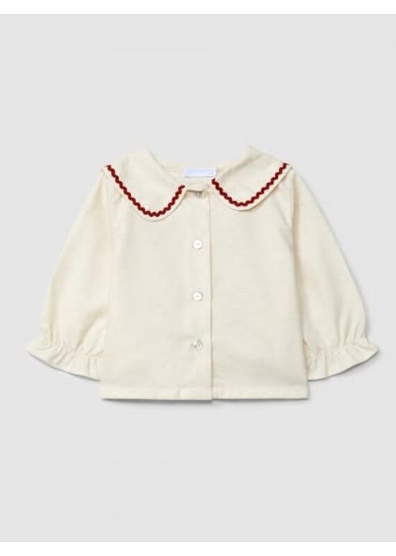 Laranjinha Laranjinha-blouse met zigzag kraag-sand