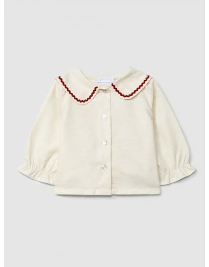 Laranjinha Laranjinha-blouse met zigzag kraag-sand