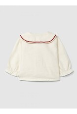 Laranjinha Laranjinha-blouse met zigzag kraag-sand