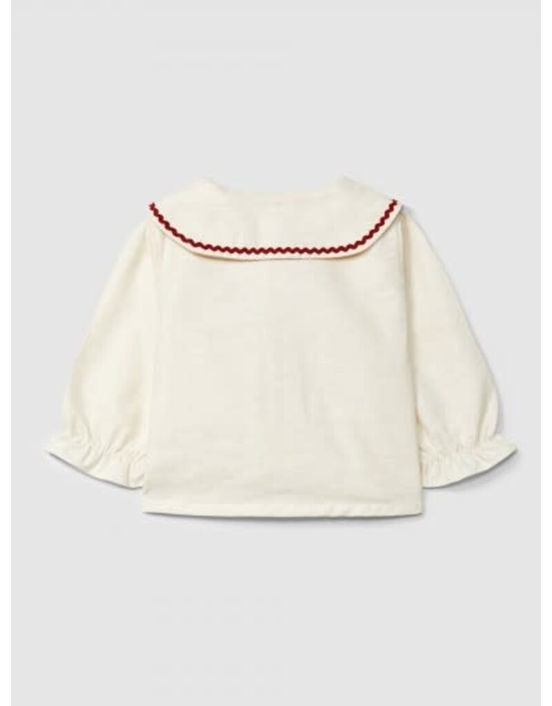Laranjinha Laranjinha-blouse met zigzag kraag-sand