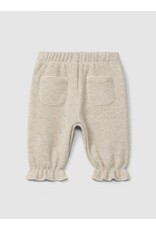 Laranjinha Laranjinha-Jersey broekje met zakken en kanten detail-beige