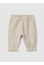 Laranjinha Laranjinha-Jersey broekje met zakken en kanten detail-beige