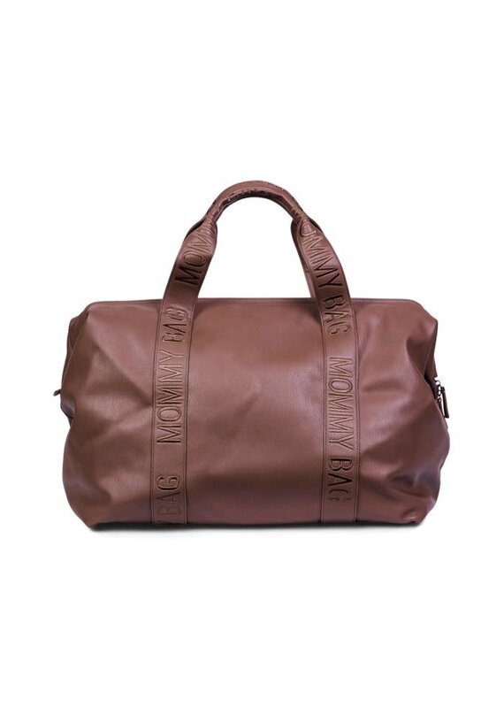 Childhome Mommy Bag ® Verzorgingstas - Signature-vegan leer-donker bruin