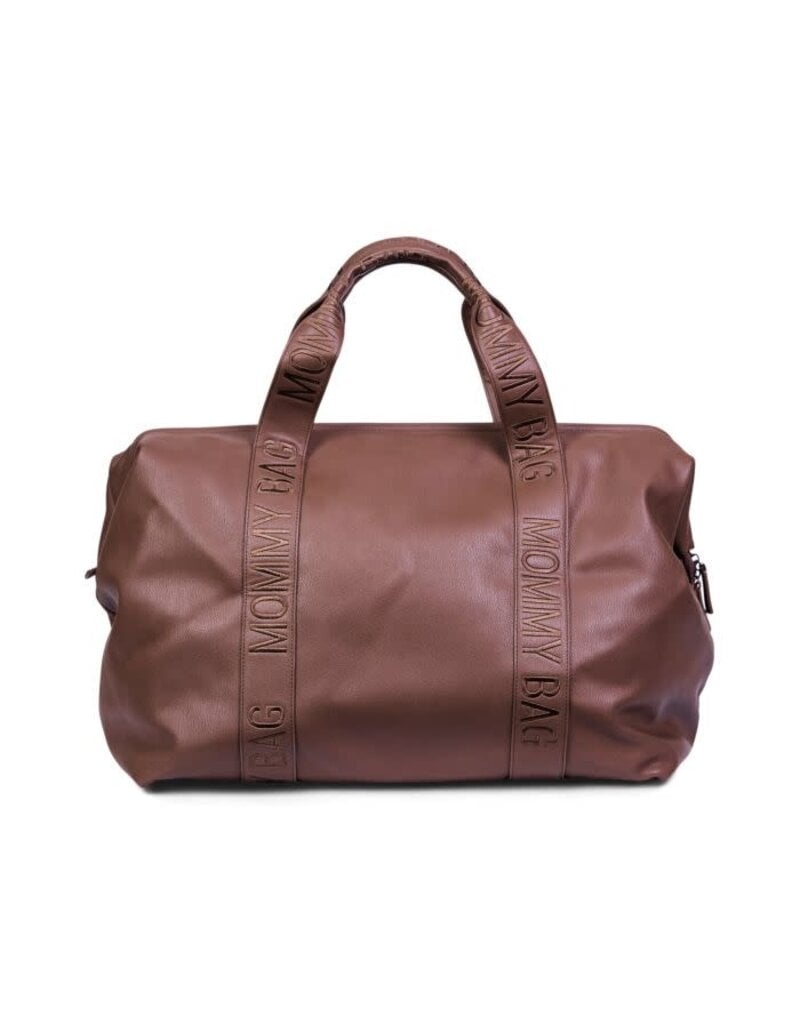 Childhome Mommy Bag ® Verzorgingstas - Signature-vegan leer-donker bruin