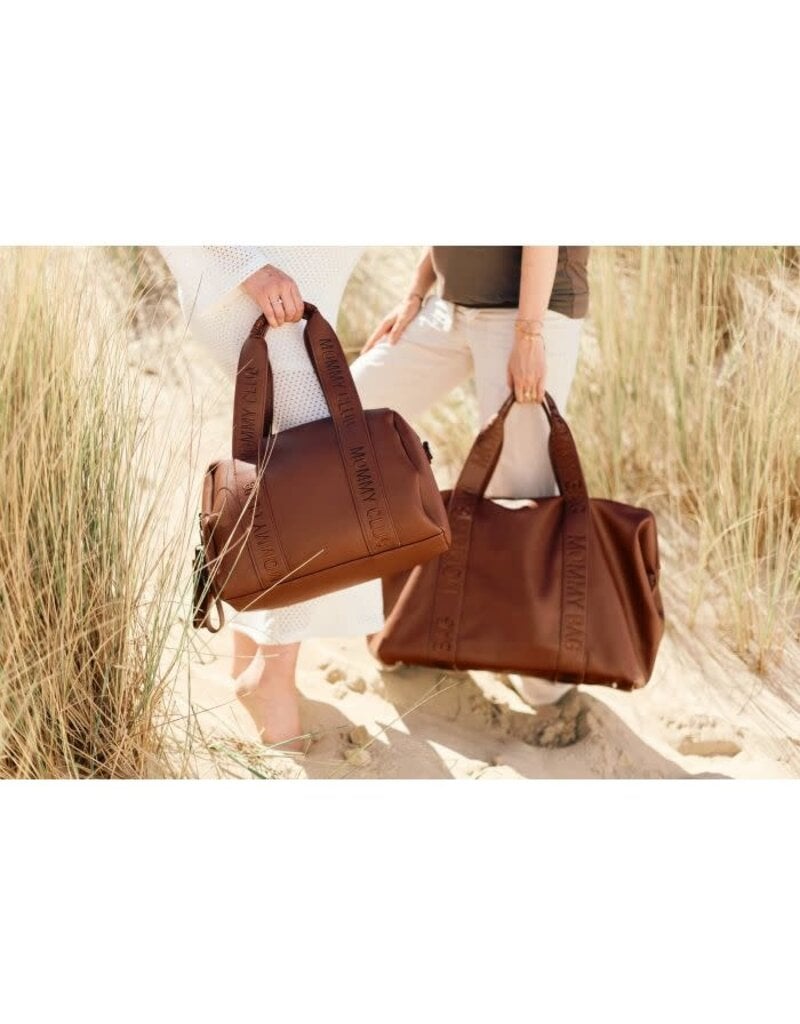 Childhome Mommy Bag ® Verzorgingstas - Signature-vegan leer-donker bruin