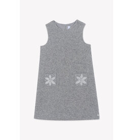 Tartine & Chocolat T&C-Grijs kleed met sneeuwvlokje