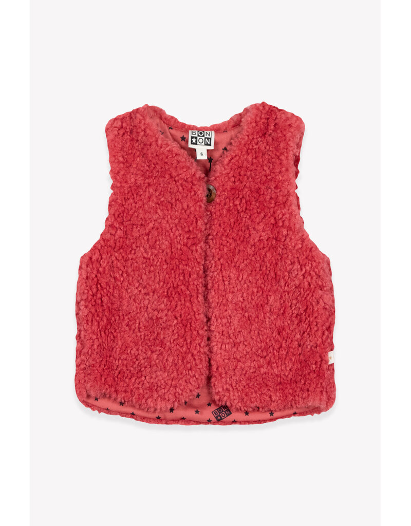 Bonton Bonton-Gilet Sherpa-Rose