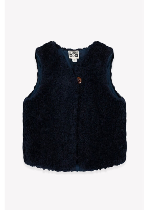Bonton Bonton-Gilet Sherpa-Donkerblauw