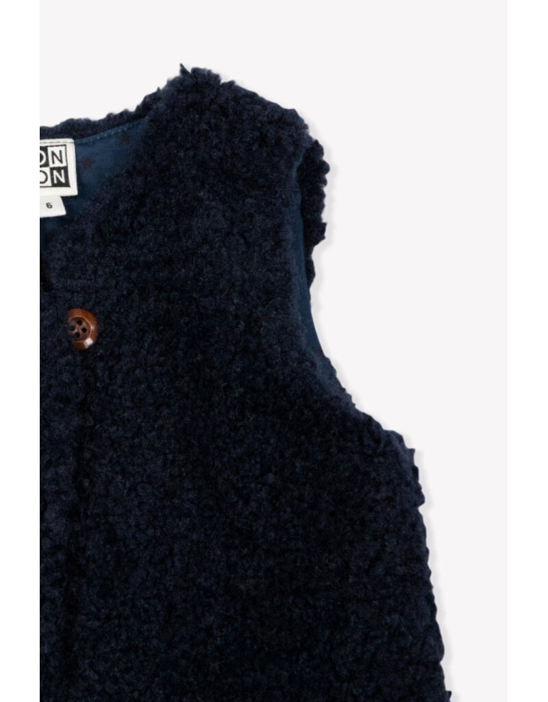 Bonton Bonton-Gilet Sherpa-Donkerblauw