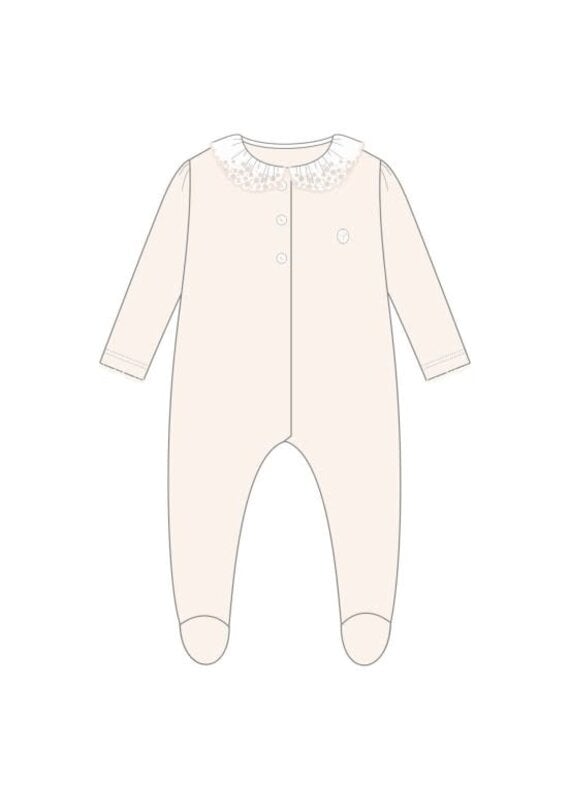 Patachou Patachou-kruippakje bloemenkraag-beige