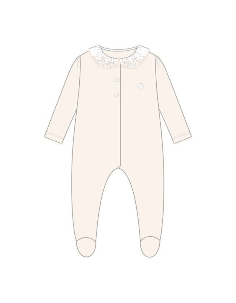 Patachou Patachou-kruippakje bloemenkraag-beige