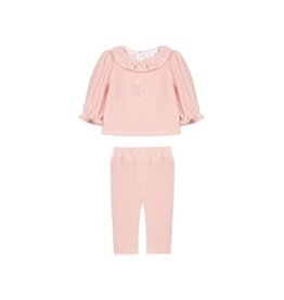 Patachou Patachou-roze setje met geborduurde bloemen