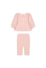 Patachou Patachou-roze setje met geborduurde bloemen