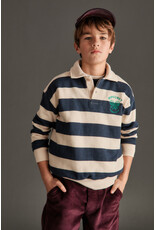 Mipounet Mipounet - Piero Polo Sweatshirt - Ecru/ blauw