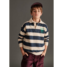 Mipounet Mipounet - Piero Polo Sweatshirt - Ecru/ blauw